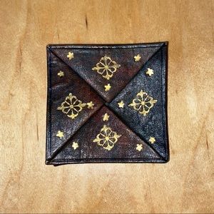 Vintage Leather Origami Coin Purse